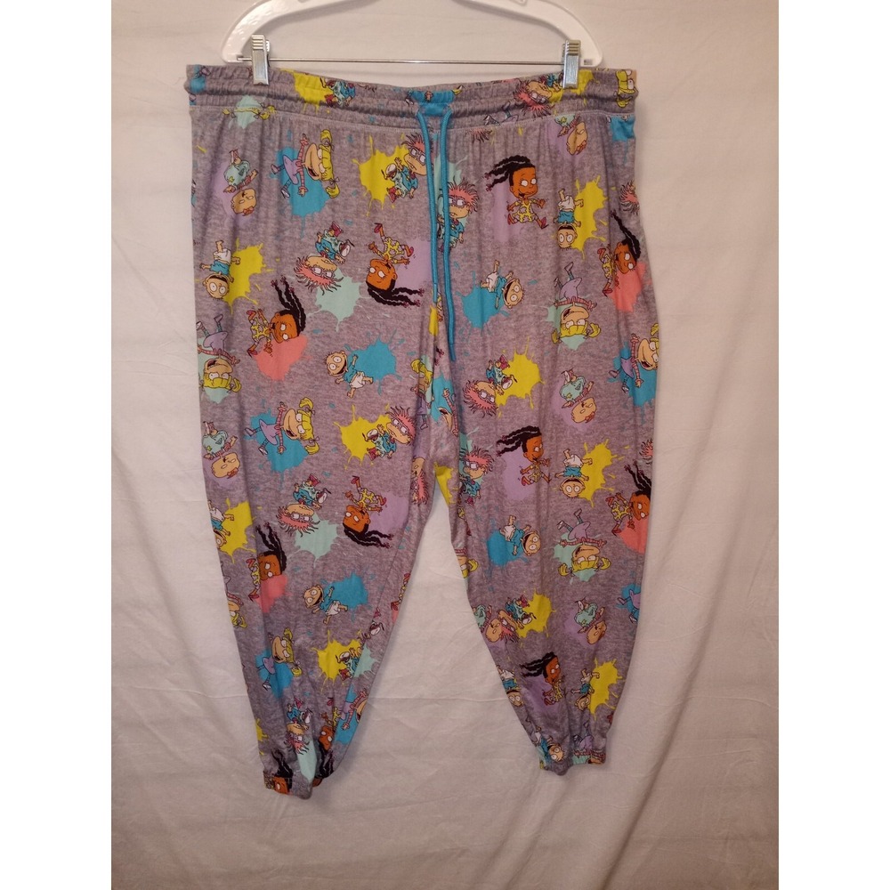 Nickelodeon Rugrats Pajama Joggers Mens 3X Gray All Over Print Lounge Pants 90s
